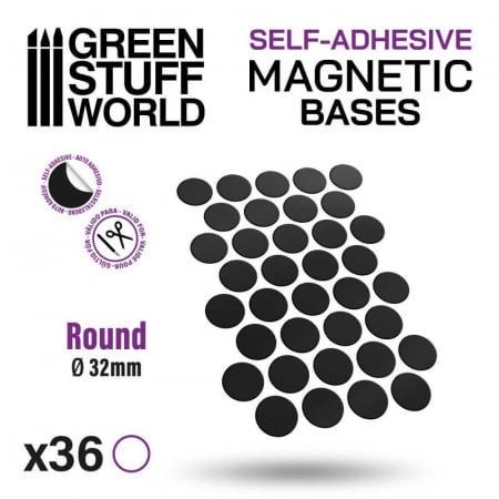 Accesorii & Materiale pentru Baze - GSW - Round Magnetic Sheet Self-Adhesive - 32mm