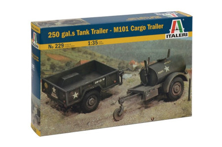 PACHETE - Italeri 0229 - 1:35 Tank 250Gals and Cargo M101 Trailers