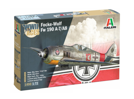 Aero militare - Italeri 1490 - 1:72 German Fighter Aircraft Focke Wulf Fw 190 A-7/A-8 F - Wwii Aces