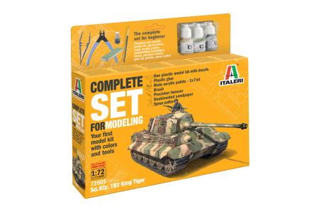 Kituri Complete pentru Începători - Italeri 72005 - 1:72 Sd. Kfz. 182 King Tiger - Complete Set For Modeling - Starter Kit