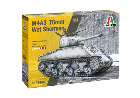 Kituri machete - Italeri 96440 - 1:35 American Medium Tank Sherman M4A3 76Mm Wet - 1 Figure