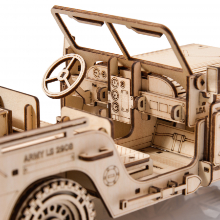 Little Story Wooden Model 3D Puzzle - Military Vehicle Jeep [3]