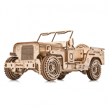 Little Story Wooden Model 3D Puzzle - Military Vehicle Jeep [1]