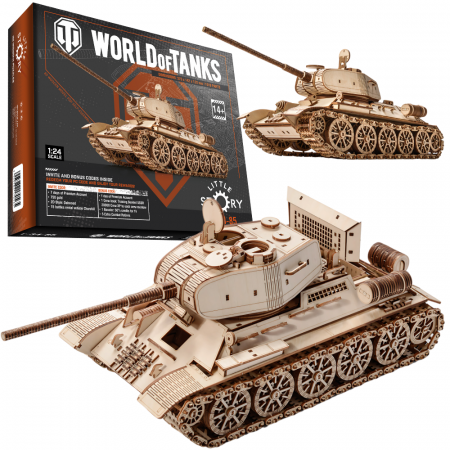 Puzzle 3D - Little Story Wooden Model 3D Puzzle Tank - T-34/85