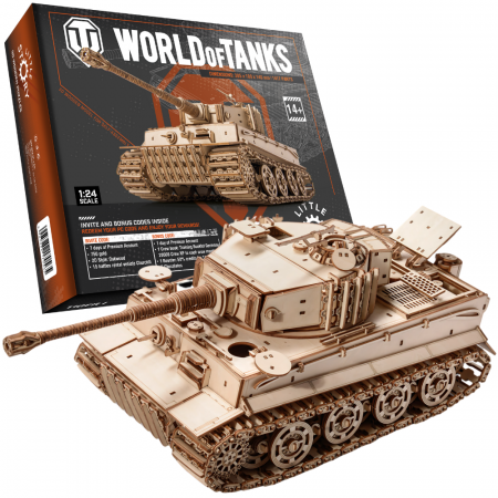 Puzzle 3D - Little Story Wooden Model 3D Puzzle Tank - Tiger I