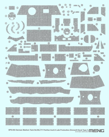 Accesorii machete - MENG SPS-052 - German Panther A Late Zimmerit Decal C 1:35