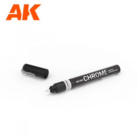 Vopsea Chrome - AK Interactive 1302 - Metallic Liquid Marker - Chrome