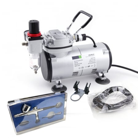 Compresoare - SET Mini compresor aerograf Fengda AS18-2 + aerograf BD-130 + furtun
