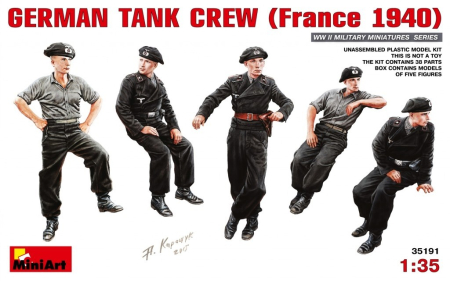 Figurine - Miniart 35191 - 1:35 German Tank Crew (France 1940) - 5 figures