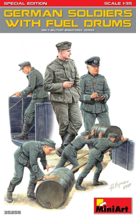 Figurine - Miniart 35256 - German Soldiers w/ Fuel Drums, Special Edition - 6 figures 1:35