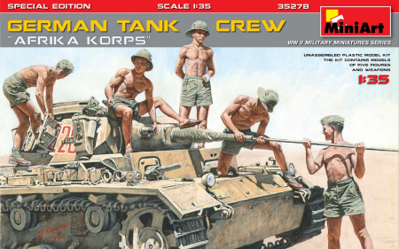 Figurine - Miniart 35278 - 1:35 German Tank Crew "Afrika Korps" Special Edition