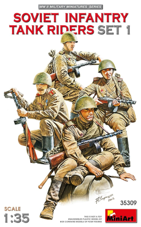 Figurine - MiniArt 35309 - 1:35 SOVIET INFANTRY TANK RIDERS SET 1