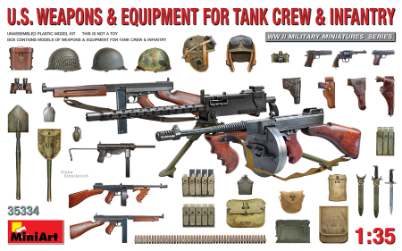 Figurine - Miniart 35334 - 1:35 U.S. Weapons Equipment for Tank Crew Infantry
