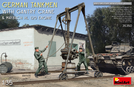 Kituri machete - Miniart 35350 - 1:35 German Tankmen with Gantry Crane Maybach HL 120 Engine