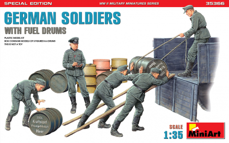 Noutati - MiniArt 35366 - 1:35 German Soldiers w/ Fuel Drums. Special Edition (35041  35597 6 drums)