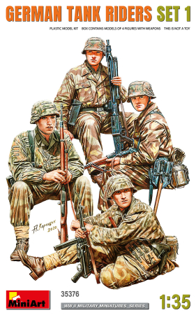 Figurine - Miniart 35376 - 1:35 German Tank Riders Set 1