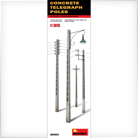 Accesorii diorama - Miniart 35563 - 1:35 Concrete Telegraph Poles
