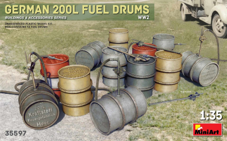 Vopsire, Weathering & Diorama - Miniart 35597 - 1:35 German 200L Fuel Drum Set WW2