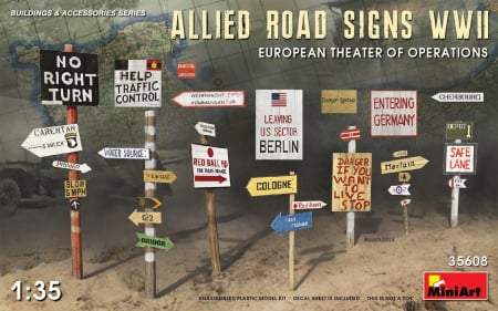 Décor - Miniart 35608 - 1:35 Allied Road SignsWWII. European Theatre of Oper.