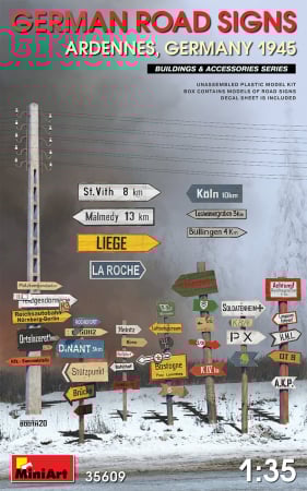 Décor - Miniart 35609 - 1:35 German Road Signs WW2 (Ardennes, Germany 1945)