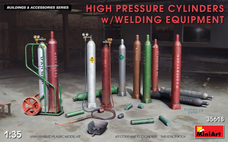 Accesorii diorama - Miniart 35618 - 1:35 High Pressure Cylinders w/Welding Equipment