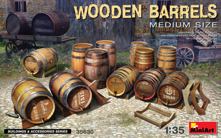 Accesorii diorama - MiniArt 35630 - 1:35 Wooden Barrels. Medium Size