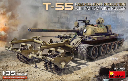 Kituri machete - Miniart 37092 - 1:35 T-55 Czechoslovak Production With Kmt-5M Mine Roller