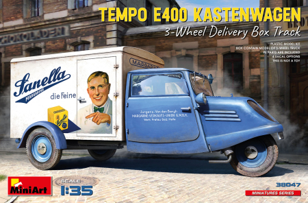 Vehicule civile - Miniart 38047 - 1:35 Tempo E400 Kastenwagen 3-Wheel Delivery Box Track