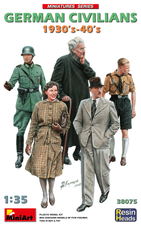 Figurine - Miniart 38075 - 1:35 German Civilians 1930-40s. Resin Heads