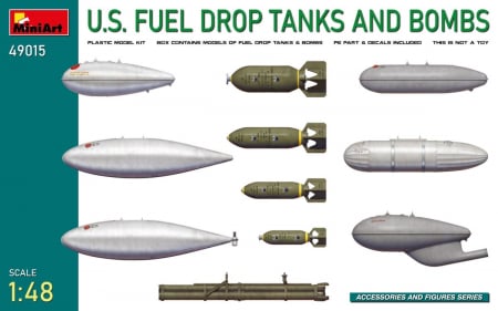 Kituri machete - MiniArt 49015 - 1:48 U.S. Fuel Drop Tanks and Bombs