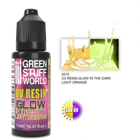 Vopsire, Weathering & Diorama - GSW - UV RESIN 17ml LIGHT ORANGE - Glow in the Dark