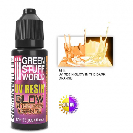 Vopsire, Weathering & Diorama - GSW - UV RESIN 17ml ORANGE - Glow in the Dark