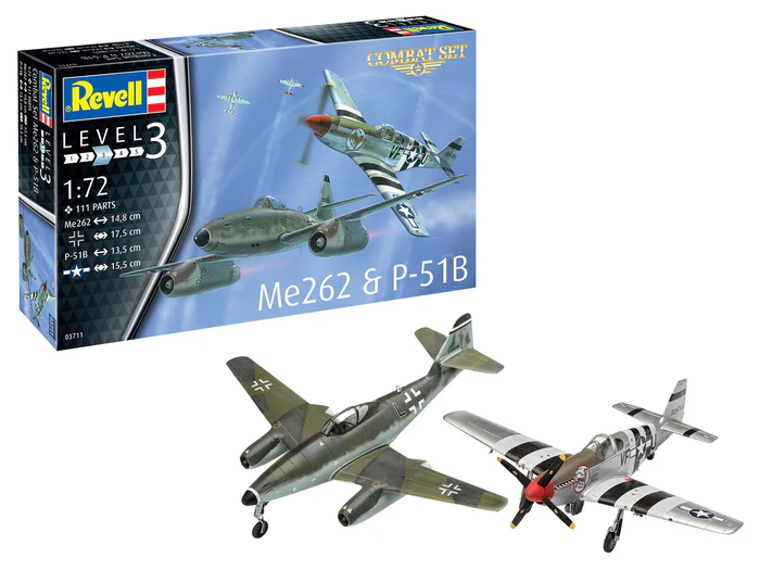 Kituri machete - Revell 03711 - 1:72 - Combat Set Me262 & P-51B