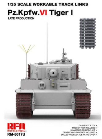 Noutati - Rye Field Model - 1:35 Workable track links for Tiger I late (New mould, upgraded version)