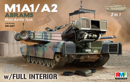 Vehicule militare terestre - Rye Field Model 5007 - 1:35 M1A1 / A2 Abrams with Full Interior 2in1