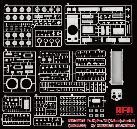 Rye Field Model 5036 - 1:35 Pz.Kpfw.VI (7,5cm) Ausf.B (VK36.01) w/ workable track links [1]