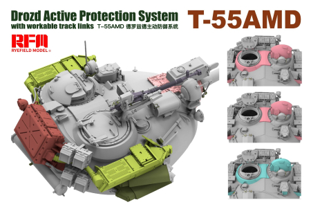 Rye Field Model 5091 - 1:35 T-55AMD Drozd Active Protection System with workable track links [2]