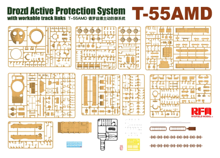 Rye Field Model 5091 - 1:35 T-55AMD Drozd Active Protection System with workable track links [5]