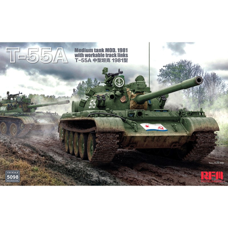 Kituri machete - Ryefield Model 5098 1:35 T-55A Mediun Tank Mod.1981 with workable track links