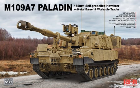 Kituri machete - Rye Field Model - 5129 1:35 M109A7 Paladin 155mm Self-propelled Howitzer w/workable tracks