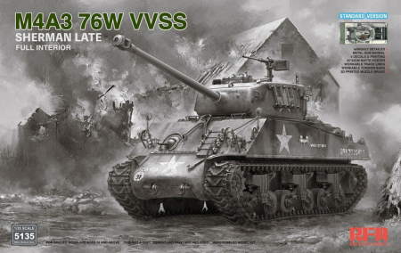Noutati - Rye Field Model - 5135 1:35 M4A3 76W VVSS Sherman late STANDARD full interior