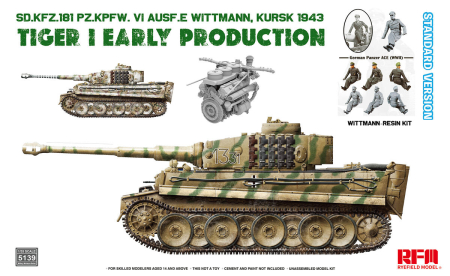 Noutati - Rye Field Model - 5139 1:35 Sd. Kfz.181 TIGER I EARLY PRODUCTION KURSK 1943 with WITTMAN (Resin figure) STANDARD VERSION