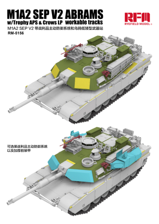Rye Field Model RFM5156 - 1:35 M1A2 SEP V2 ABRAMS w/Trophy APS & Crows LP/workable tracks [2]