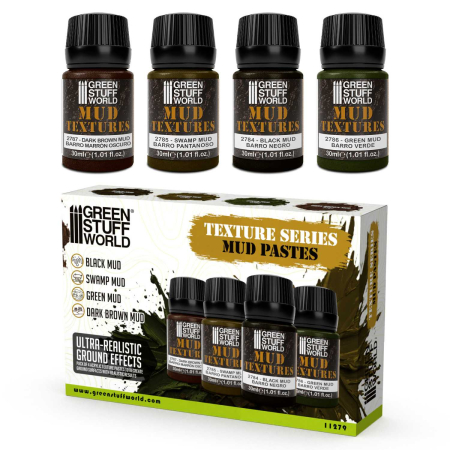 Vopsire, Weathering & Diorama - GSW - Mud Textures Set 30ml (Pack x4)
