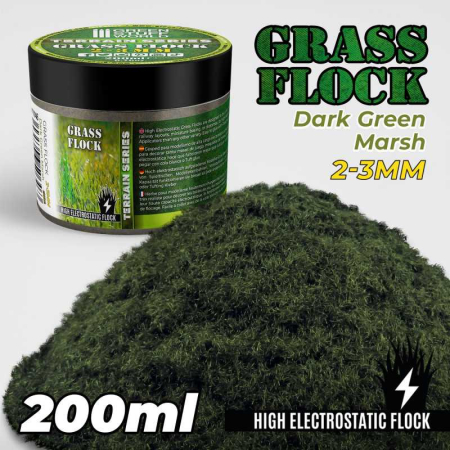 Iarba statica - GSW - Static Grass Flock 2-3mm - DARK GREEN MARSH - 200 ml
