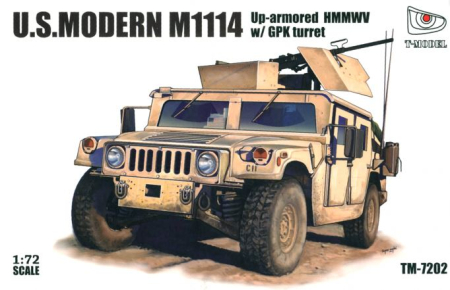 Kituri machete - T-Model 7202 - 1:72 US Modern M1114 Up-armored HMMWV w/ GPK Turret