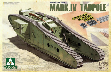Kituri machete - TAKOM 2015 - 1:35 WWI Heavy Battle Tank Mark IV Male Tadpole with Rear mortar
