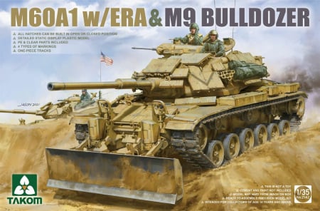 Noutati - TAKOM 2142 - 1:35 U.S. Main Battle Tank M60A1 with ERA and M9 Bulldozer