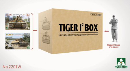 Vehicule militare terestre - Takom 2201W - 1:35 TIGER I BIG BOX 2 kits & 1:16 M.Wittmann figure