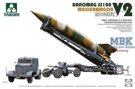 Kituri machete - Takom 5001 - 1:72 German V-2 Rocket Meillerwagen + SS100 Hanomag